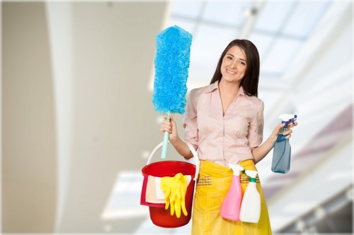 Local cleaner carrying out a deep one-time clean in a Queenspark property