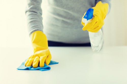 Cleaning a commercial space in Queenspark before staff move in