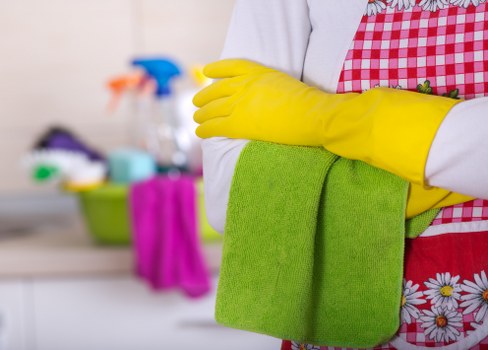 Queenspark cleaning team working in a flat with limited access