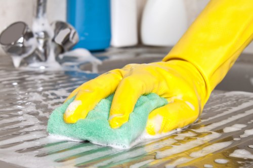 Deep cleaning a tiled floor in a Queenspark kitchen or bathroom